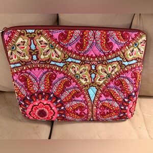 Vera Bradley Pink and Brown Laptop Sleeve